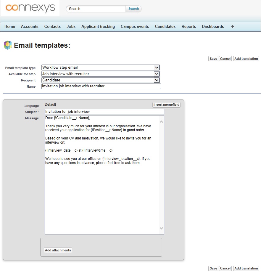 Create different Email templates Connexys Help