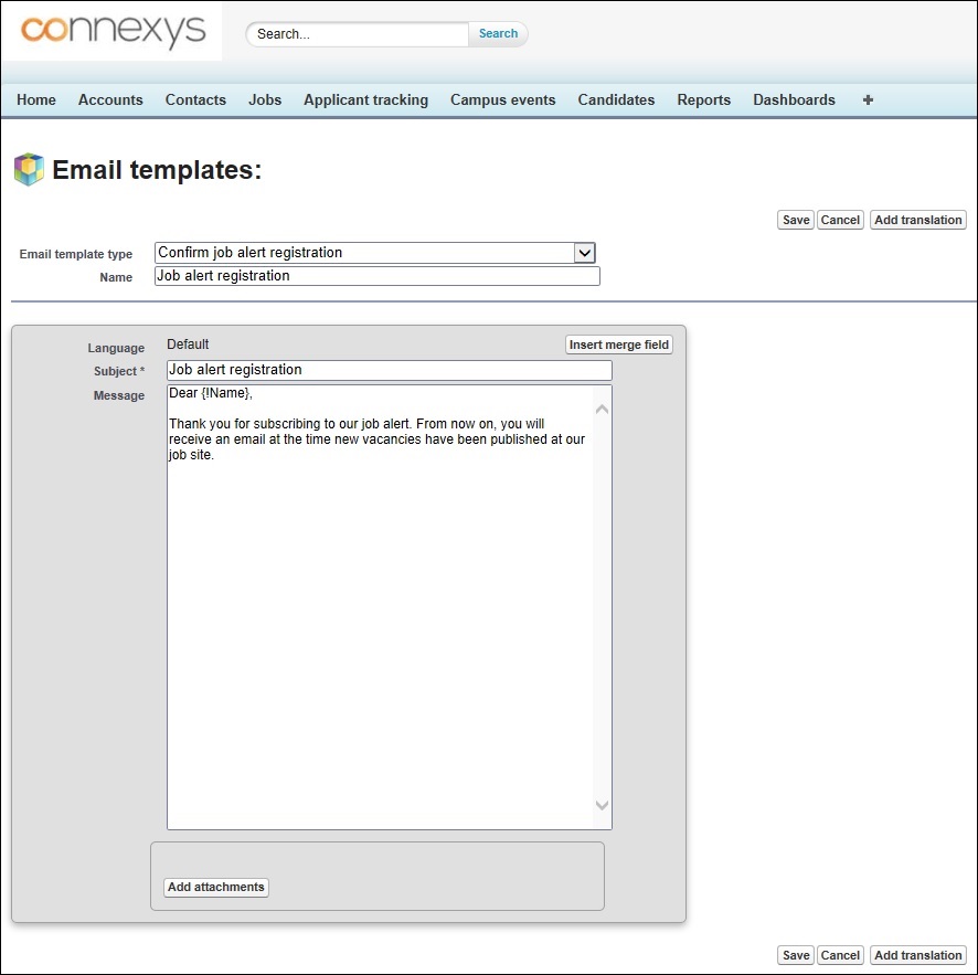 Create Different Email Templates Connexys Help